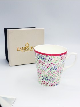 Porcelain Pink Flowers Mug With Gift Box